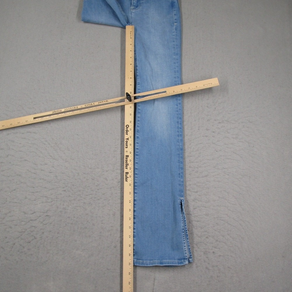 FRAME Le Super High Mini Boot Jeans Light Wash Blue Side Slit Size 23 - Picture 11 of 14